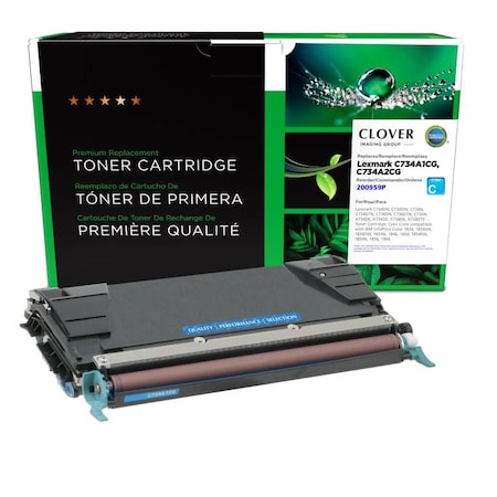Clover Imaging Group Remanufactured Cyan Toner Cartridge for Lexmark C734/C736/X734 200959P